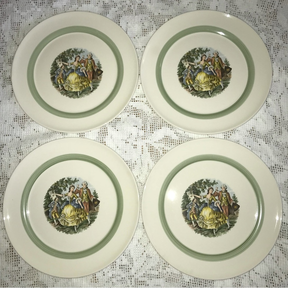Vintage Chantilly Candle Light USA Limoges Victorian Plates SET of 2